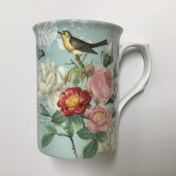 Stechcol Gracie Bone China Bird Coffee Mug Tea Cup Roses Butterfly Cottagecore - Picture 15 of 15